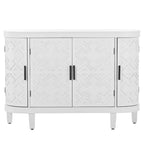 Credenza con armadietto a vista, mobile in legno con ante a fantasia anticata per corridoio, ingresso, soggiorno