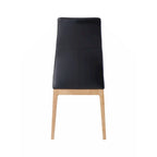 Sedia (Set-2), pelle nera e finitura noce