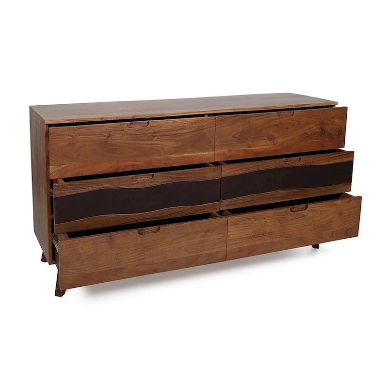 Cassettiera a sei cassetti 59x16,5x31, comodini in legno