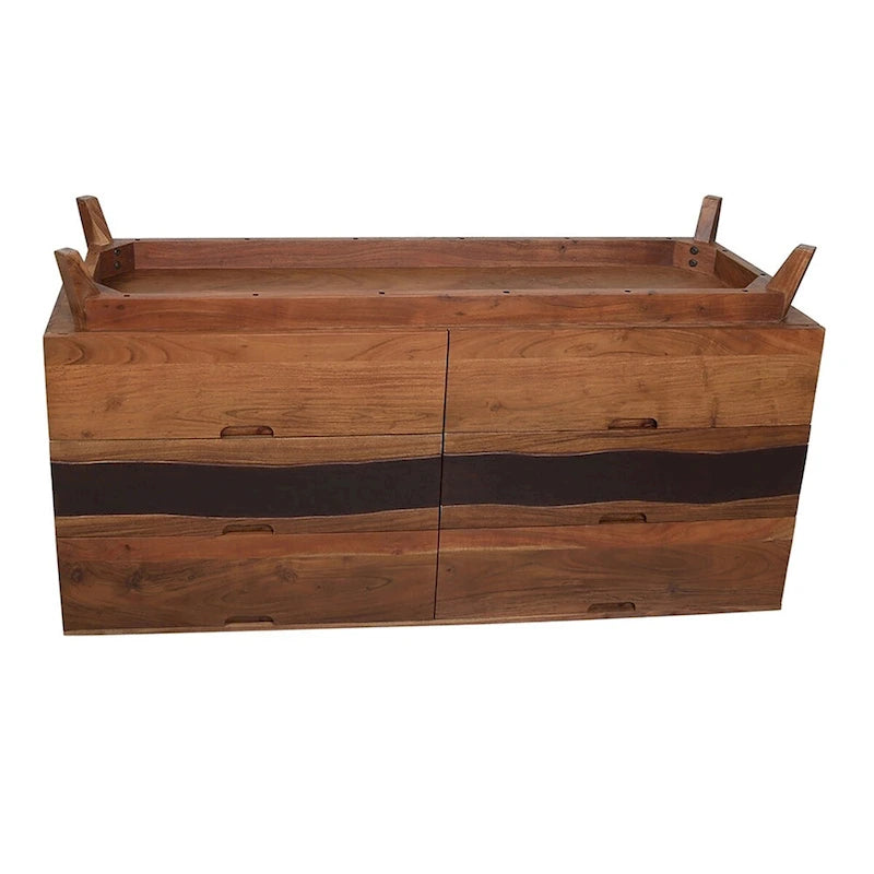 Cassettiera a sei cassetti 59x16,5x31, comodini in legno