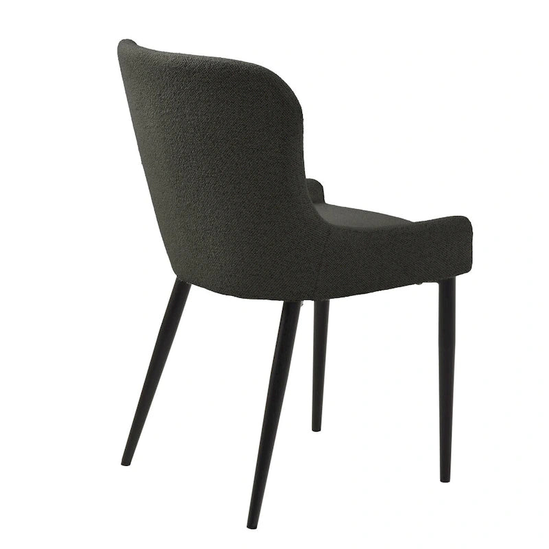 Rye Studio Boucle Dining Chairs with Black Steel Legs, Set of 2