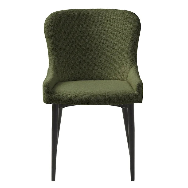 Rye Studio Boucle Dining Chairs with Black Steel Legs, Set of 2
