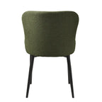Rye Studio Boucle Dining Chairs with Black Steel Legs, Set of 2