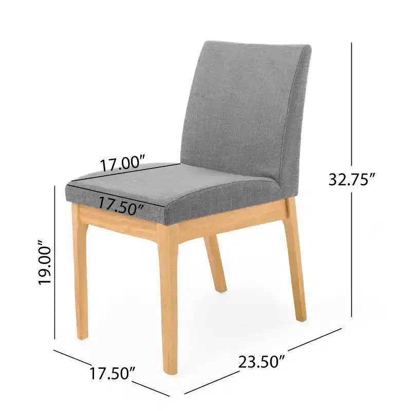 GDFStudio Hampton Set da pranzo 7 pezzi moderno di metà secolo in legno di caucciù imbottito