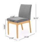 GDFStudio Hampton Set da pranzo 7 pezzi moderno di metà secolo in legno di caucciù imbottito