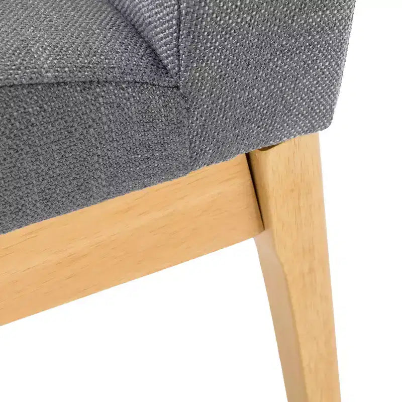GDFStudio Hampton Set da pranzo 7 pezzi moderno di metà secolo in legno di caucciù imbottito