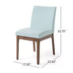GDFStudio Hampton Set da pranzo 7 pezzi moderno di metà secolo in legno di caucciù imbottito