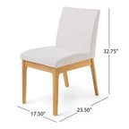 GDFStudio Hampton Set da pranzo 7 pezzi moderno di metà secolo in legno di caucciù imbottito