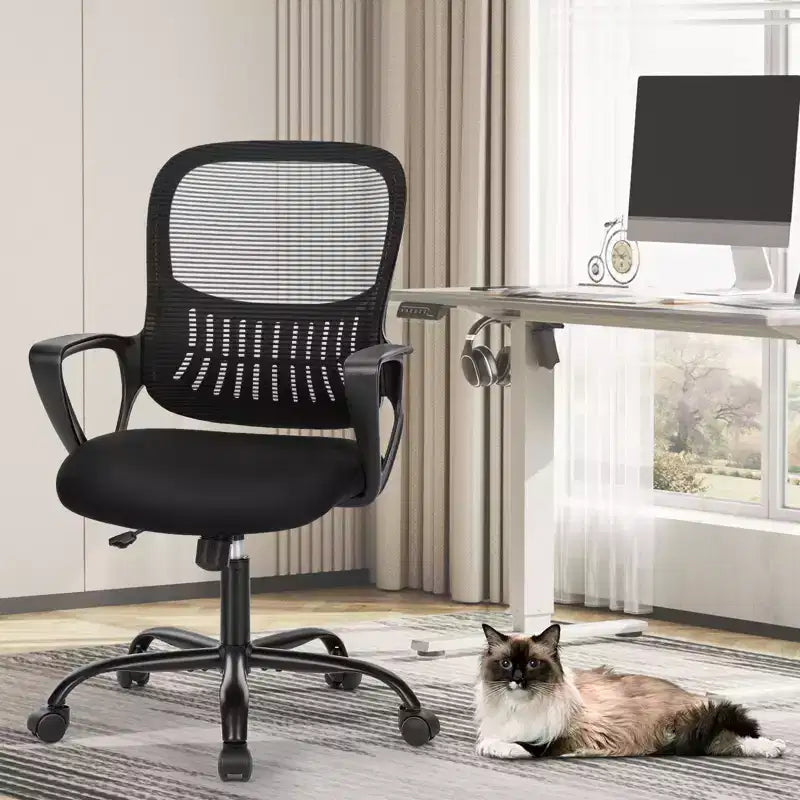 JIONJOY Sedia Ergonomica da Ufficio Gaming Moderna in Rete con Supporto Lombare e Braccioli Fissi