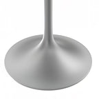 LeisureMod Verve Square Dining Table with White Marbleized Resin Top and Modern Brushed Steel Base for Kitchen