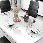 Mieres Set da pranzo moderno 5 pezzi con tavolo con ripiano in finto marmo e 4 sedie da pranzo rivestite in similpelle