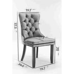 High-end Tufted Solid Wood Contemporary Velvet Upholstered Dining Chair with Golden Stainless Steel Plating Legs,Set of 2