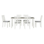 Nestfair Retro Style 7-Piece Dining Table Set with Extendable Table and 6 Upholstered Chairs
