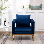 Roundhill Furniture Lenola Contemporary Upholstered Accent Arm Chair, Blue