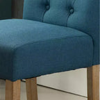 Sedia da pranzo Parsons trapuntata Roundhill Furniture Habit in legno massello, blu, set da 2