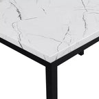 Roundhill Furniture Citico 5-Piece Dinette Set with Laminated Off-white Faux Marble Top, 4 Red Chairs