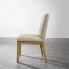 Sedie da pranzo contemporanee in legno massello Roundhill Furniture Rocco, beige, set da 2