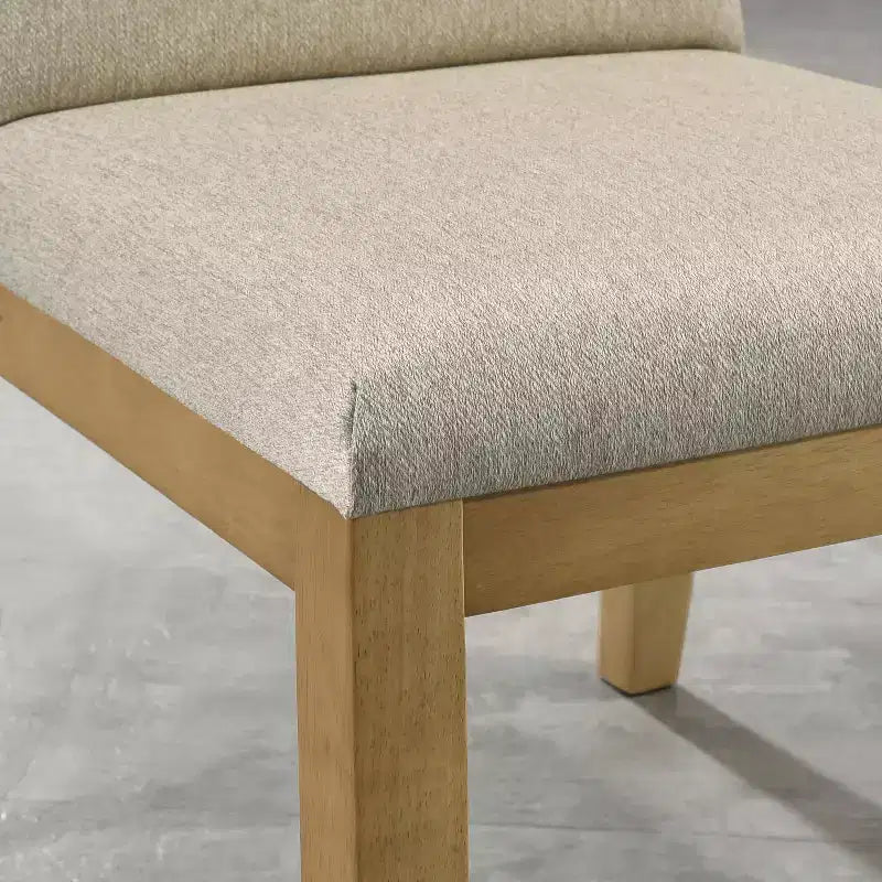 Sedie da pranzo contemporanee in legno massello Roundhill Furniture Rocco, beige, set da 2