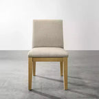 Sedie da pranzo contemporanee in legno massello Roundhill Furniture Rocco, beige, set da 2