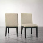 Sedie da pranzo contemporanee in legno massello Roundhill Furniture Rocco, beige, set da 2