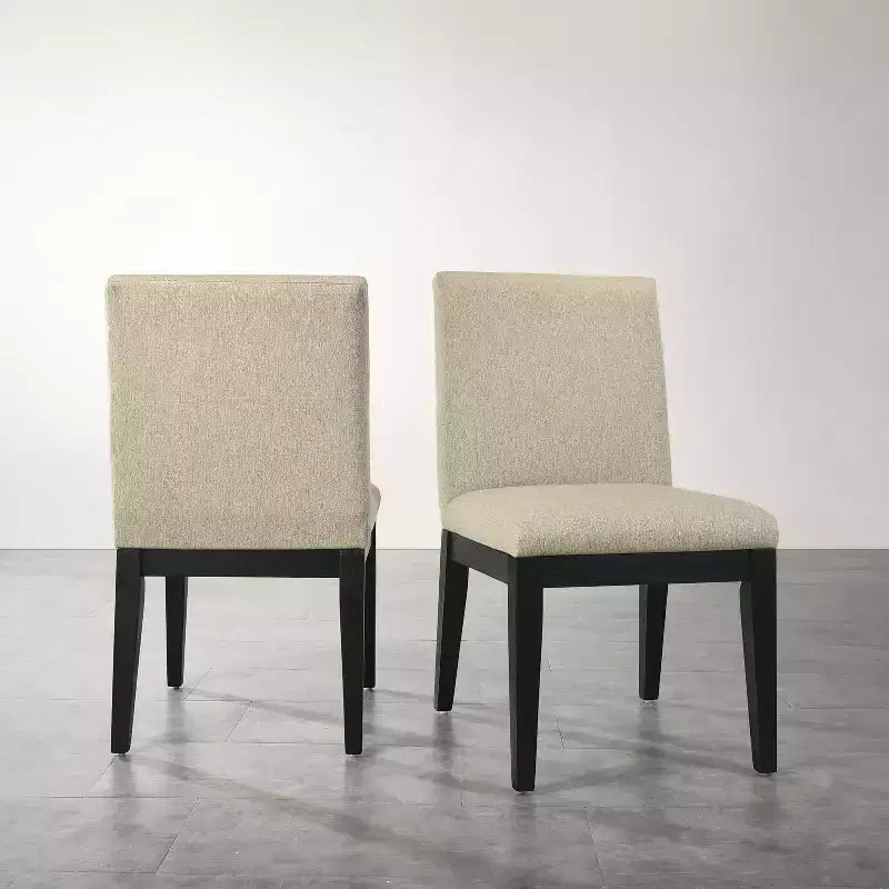 Roundhill Furniture Rocco Contemporary Solid Wood Dining Chairs, Beige, Set of 2