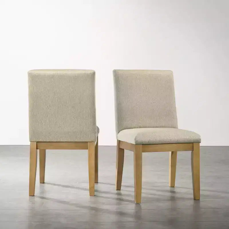 Sedie da pranzo contemporanee in legno massello Roundhill Furniture Rocco, beige, set da 2