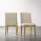 Sedie da pranzo contemporanee in legno massello Roundhill Furniture Rocco, beige, set da 2