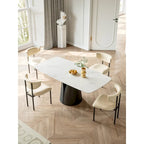 Tavolo da pranzo rettangolare moderno Lesly bianco da 165 cm per 6 persone - 165P95L75A