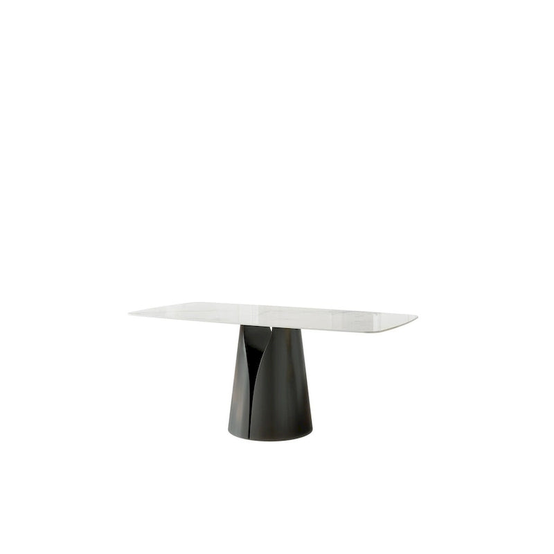 Tavolo da pranzo rettangolare moderno Lesly bianco da 165 cm per 6 persone - 165P95L75A