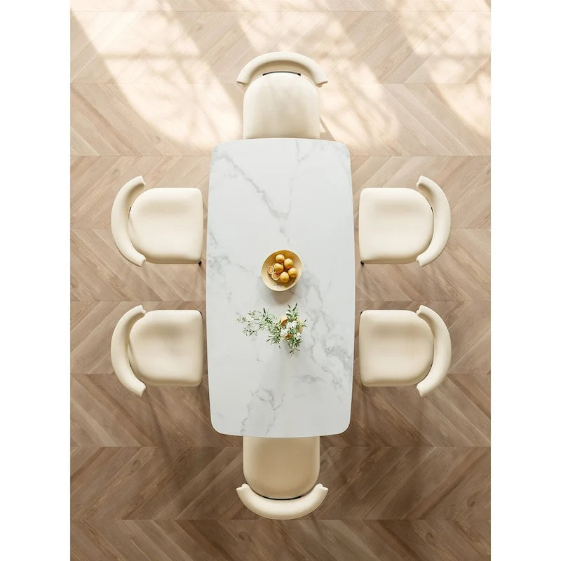 Tavolo da pranzo rettangolare moderno Lesly bianco da 165 cm per 6 persone - 165P95L75A