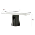 Tavolo da pranzo rettangolare moderno Lesly bianco da 165 cm per 6 persone - 165P95L75A
