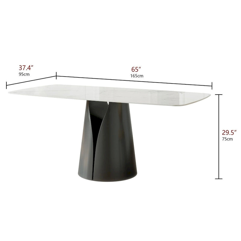 Tavolo da pranzo rettangolare moderno Lesly bianco da 165 cm per 6 persone - 165P95L75A
