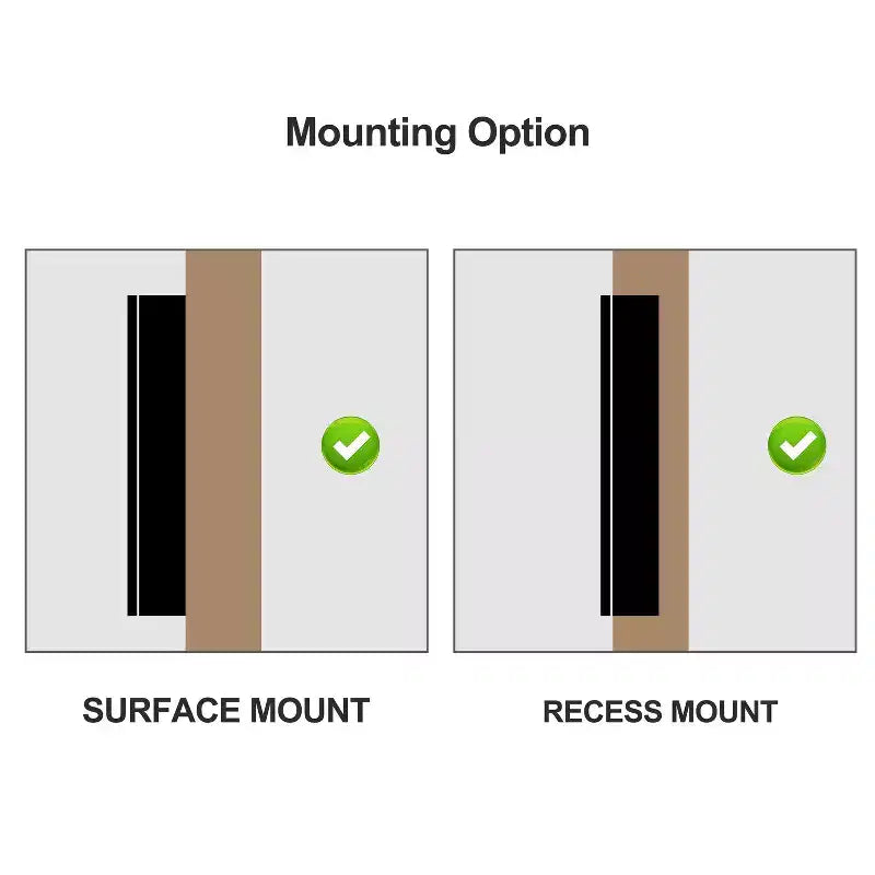 PexFix 26x20 Rectangle Recessed/Surface Mount Medicine Cabinet with Mirror