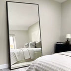 Dovelina Full Length Wall Mirror Large Standing Floor Mirror Black