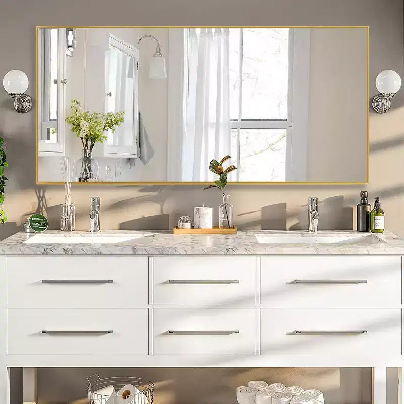 Dovelina Full Length Wall Mirror Large Standing Floor Mirror Black
