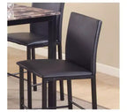 Roundhill Furniture Citico Metal Counter Height Dining Chairs with Black Metal Frame, Set of 4