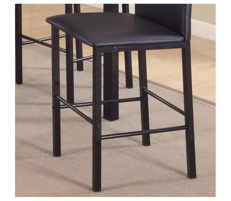 Roundhill Furniture Citico Metal Counter Height Dining Chairs with Black Metal Frame, Set of 4