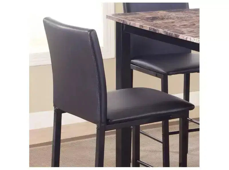 Roundhill Furniture Citico Metal Counter Height Dining Chairs with Black Metal Frame, Set of 4