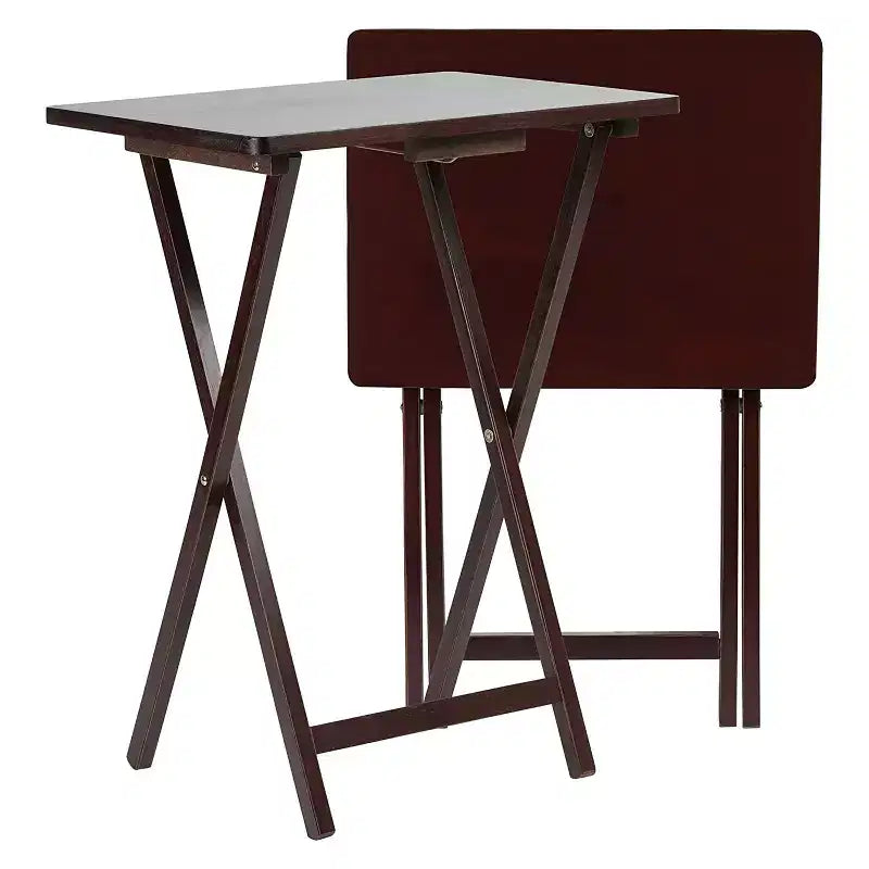 PJ Wood Folding Portable TV Snack Tray Table