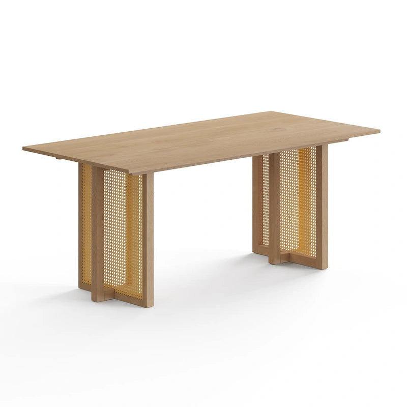 Tavolo da pranzo rettangolare Havenwood con base in canna