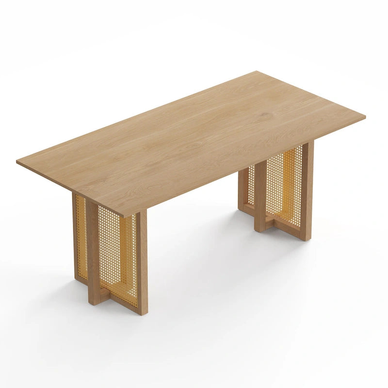 Tavolo da pranzo rettangolare Havenwood con base in canna