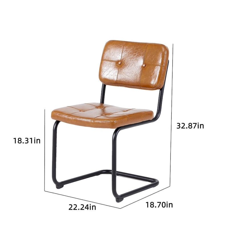 Sedia da pranzo moderna in pelle, design semplice, con struttura in metallo