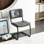 Modern Simple Leather Dining Chair with Metal Pipe