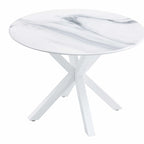 Round Mid-century Dining Table for 4-6 people With Pedestal Base