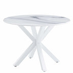 Round Mid-century Dining Table for 4-6 people With Pedestal Base
