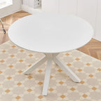 Round Mid-century Dining Table for 4-6 people With Pedestal Base