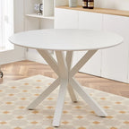 Round Mid-century Dining Table for 4-6 people With Pedestal Base