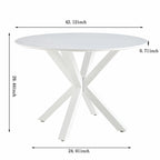 Round Mid-century Dining Table for 4-6 people With Pedestal Base