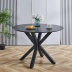 Round Mid-century Dining Table for 4-6 people With Pedestal Base