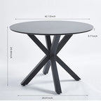 Round Mid-century Dining Table for 4-6 people With Pedestal Base